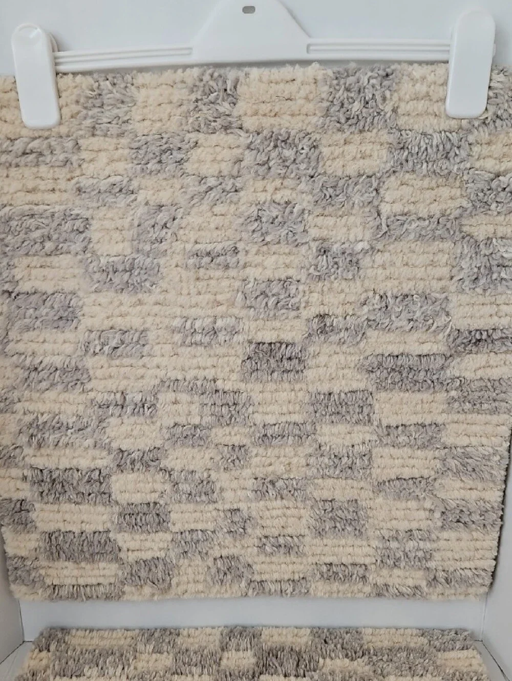 Pottery Barn NWT Seriphina Handtufted Cream Gray Textured Wool Accent Rug Set